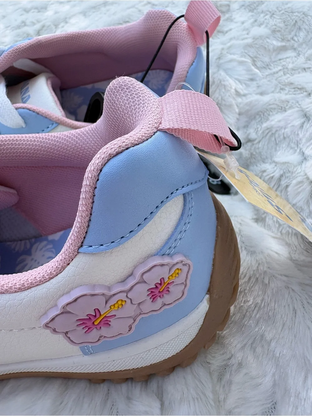 Disney White, Light Blue & Pink Stitch & Angel Kids Sneakers